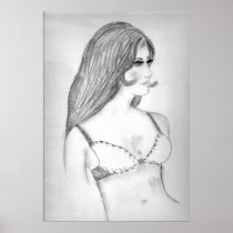 Retro 1970s Bikini Girl Poster