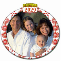 Retro 2009 Family Photo Christmas Ornament