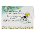 Retro 40th Birthday Card