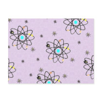 Retro 50s Atomic Print Lavender Apparel & Gifts Postcards