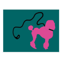 Retro 50's Felt Pink Poodle & Leash Post Cards
