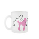Retro 50's Felt Pink Poodles & Black Leashes mugs