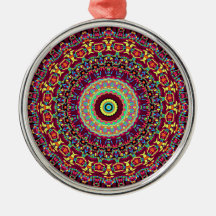 Retro 50's Reds Kaleidoscope Christmas Tree Ornament