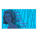 Retro 60s Blue & Pink Hairdressers Business Card 2