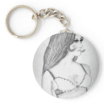 Retro 70's Fashion Model Key Chains