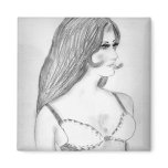 Retro 70's Fashion Model magnets