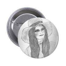 Retro 70s Girl in Hat Pins
