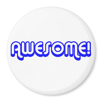Retro 80s Awesome! Blue Magnet
