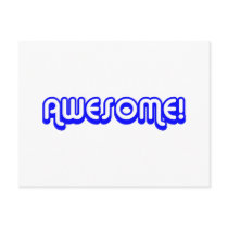 Retro 80s Awesome! Blue Postcard
