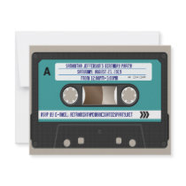 Retro 80s Cassette Mixtape Personalised Personalized Invitations