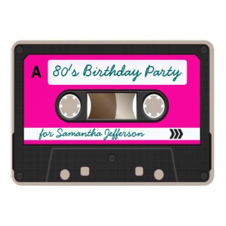 Retro 80s Cassette Tape Birthday Party Invitation 11 Cm X 16 Cm Invitation Card