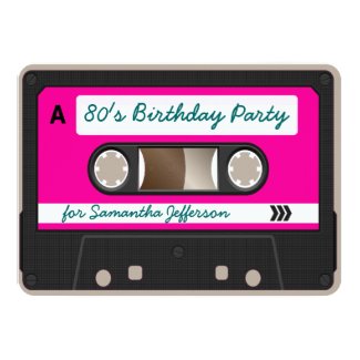 80s Party Invitation Card Retro 80s Cassette Tape Birthday Party Invitation 11 Cm X 16 Cm Invitation Card