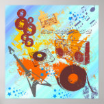 Retro 80's Music Poster posters