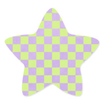 retro 80's neon yellow green and purple chequered stickers