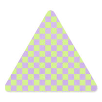 retro 80's neon yellow green and purple chequered triangle sticker