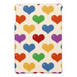 Retro 80s rainbow multi bubble hearts pattern