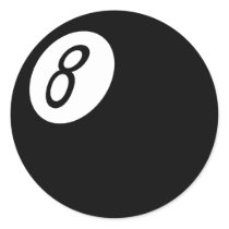 Retro 8-Ball Round Sticker