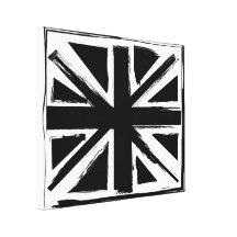 Retro abstract black union jack design canvas prints