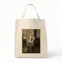 Retro Accordion Girl Tote Bag