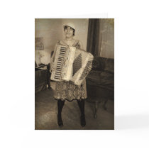 Retro Accordion Girl Cards