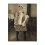 Retro Accordion Girl Postcard
