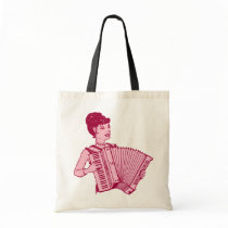 Retro Accordion Lady Tote Bags