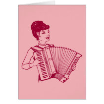 Retro Accordion Lady Card
