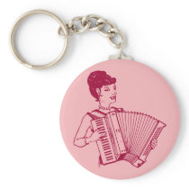 Retro Accordion Lady Keychains