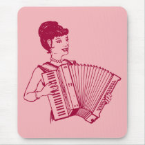 Retro Accordion Lady Mouse Pads