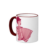 Retro Accordion Lady Mugs