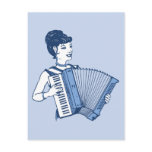 Retro Accordion Lady postcards