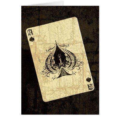 Retro Ace of Spades Greeting Cards