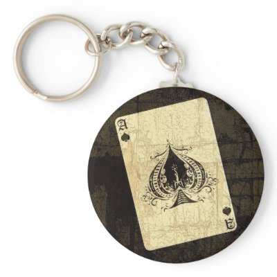 Retro Ace of Spades Key Chain