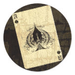 Retro Ace of Spades Round Stickers