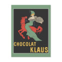 Retro ad Chocolat Klaus (green border) postcards