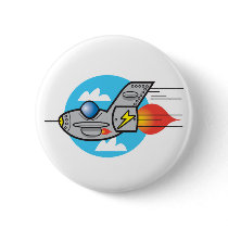 retro aeroplane jet pinback buttons