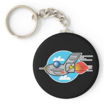 retro aeroplane jet keychain