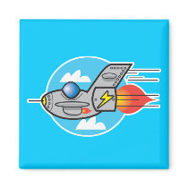retro aeroplane jet fridge magnets