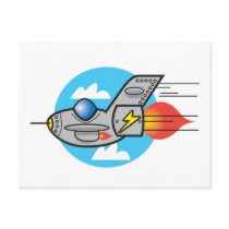 retro aeroplane jet post card