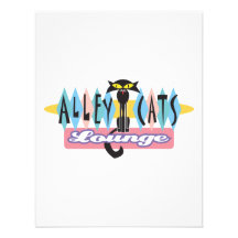 retro alley cats lounge sign custom announcements