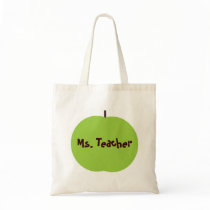 Retro Apple Persoanlized Teacher Gifts Canvas Bags