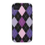 Retro Argyle Trendy Pink Purple Fun Vibe iPhone 4 Case