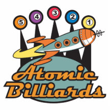 retro atomic billiards sign cut outs