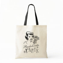 Retro Bachelorette Party Tote Bags