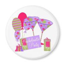 Retro Bachelorette Party Refrigerator Magnet