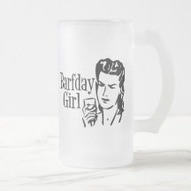 Retro Barfday Girl - Black & White Mugs