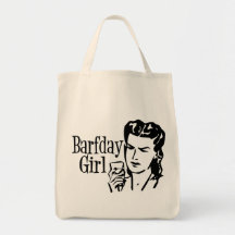 Retro Barfday Girl - Black & White Tote Bag