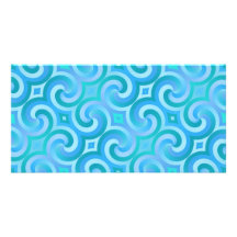 Retro Baroque Damask Pattern Personalized Photo Card