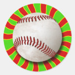 RETRO BASEBALL DESIGN ROUND STICKER