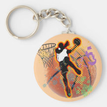 RETRO BASKETBALL PLAYER DESIGN KEY CHAIN